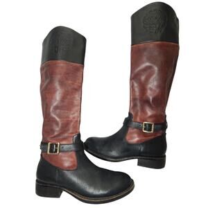 Vince Camuto Black Brown Leather Boots Size 36 / 6